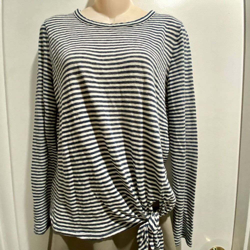 (3) Madewell Boho Sailor Striped Linen/Cotton Fisherman Coastal Relaxed Tunic T…